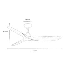 Spartan 132cm Teak & Matte Black DC Smart Ceiling Fan with LED Light